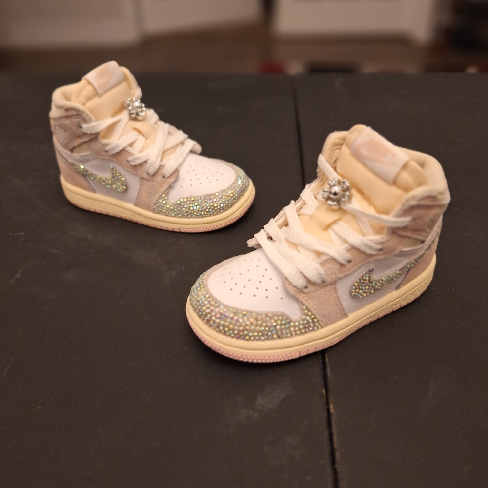 Customized Jordan 1 Bling, toddler size 7c